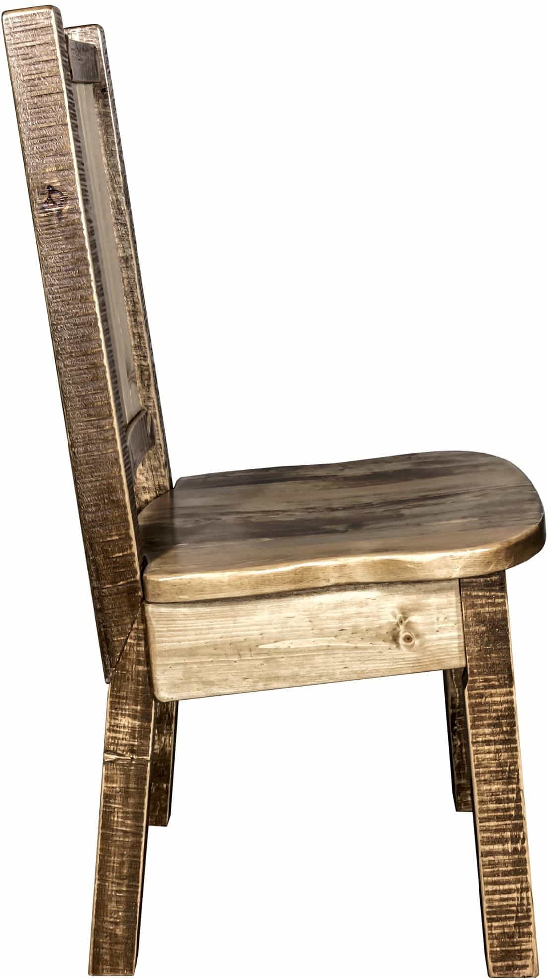 Montana Woodworks Homestead Collection Side Chair with Laser Engraved Design - Stain & Lacquer Finish-Rustic Furniture Marketplace