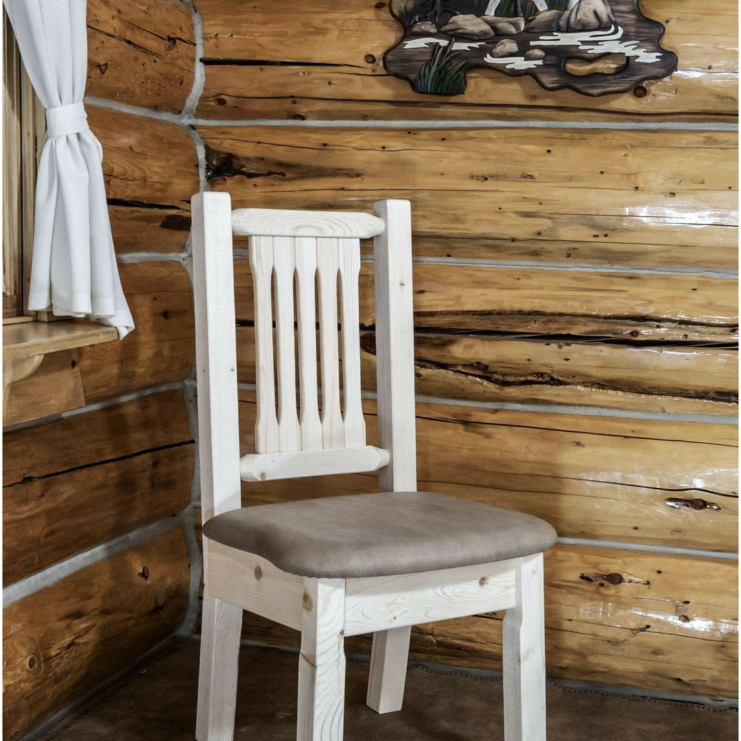 Montana Woodworks Homestead Collection Side Chair with Upholstered Seat-Rustic Furniture Marketplace