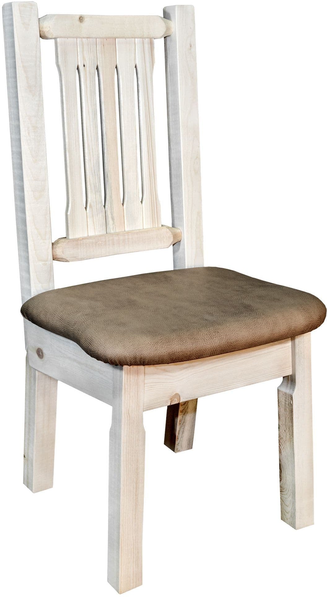 Montana Woodworks Homestead Collection Side Chair with Upholstered Seat-Rustic Furniture Marketplace