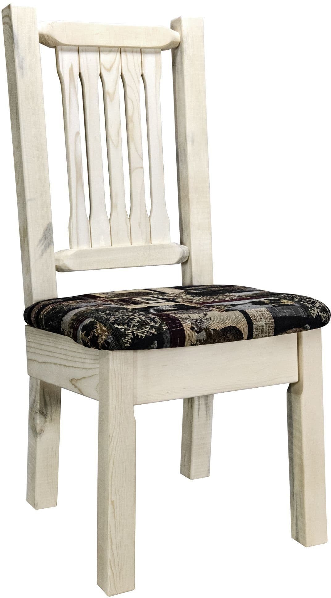 Montana Woodworks Homestead Collection Side Chair with Upholstered Seat-Rustic Furniture Marketplace