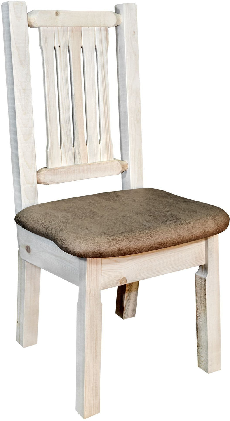 Montana Woodworks Homestead Collection Side Chair with Upholstered Seat-Rustic Furniture Marketplace