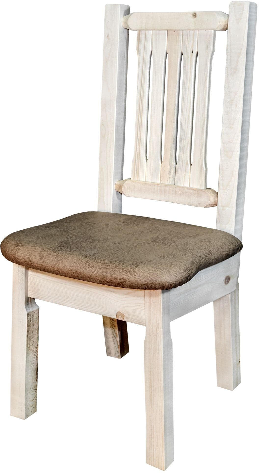 Montana Woodworks Homestead Collection Side Chair with Upholstered Seat-Rustic Furniture Marketplace