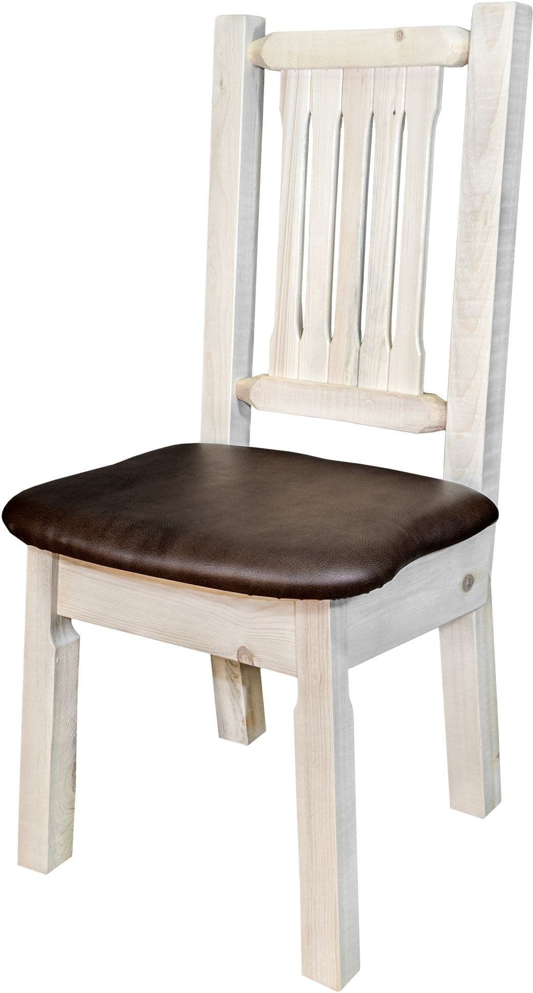 Montana Woodworks Homestead Collection Side Chair with Upholstered Seat-Rustic Furniture Marketplace