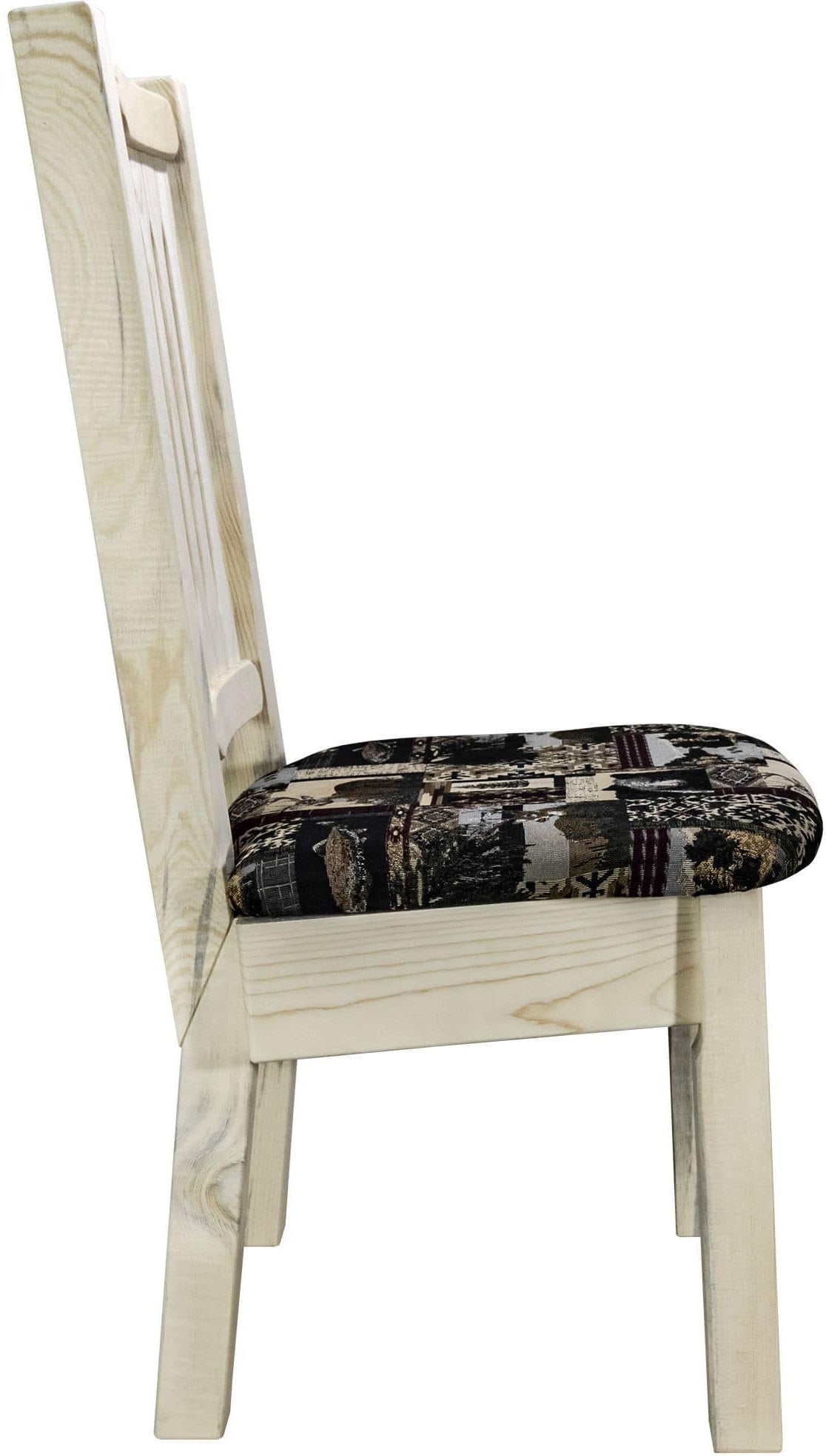 Montana Woodworks Homestead Collection Side Chair with Upholstered Seat-Rustic Furniture Marketplace