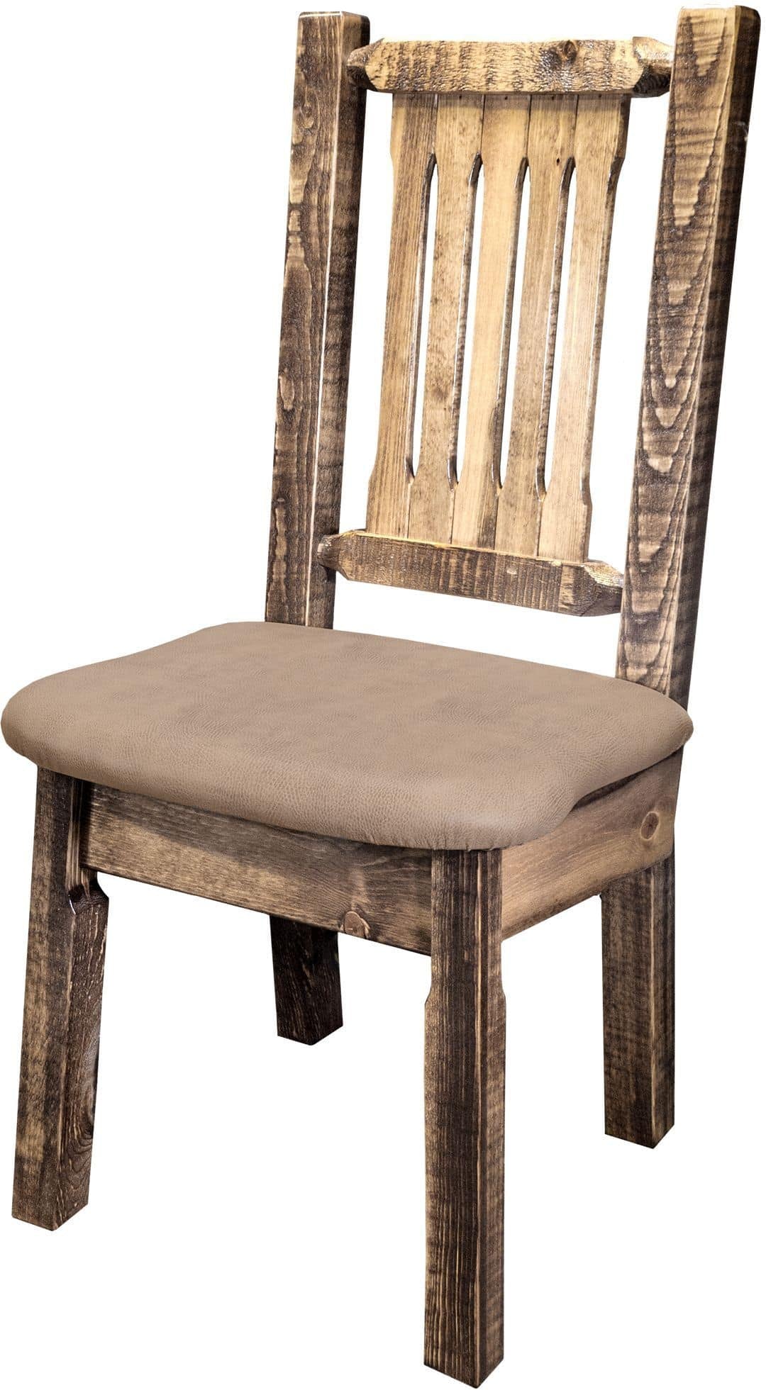 Montana Woodworks Homestead Collection Side Chair with Upholstered Seat-Rustic Furniture Marketplace