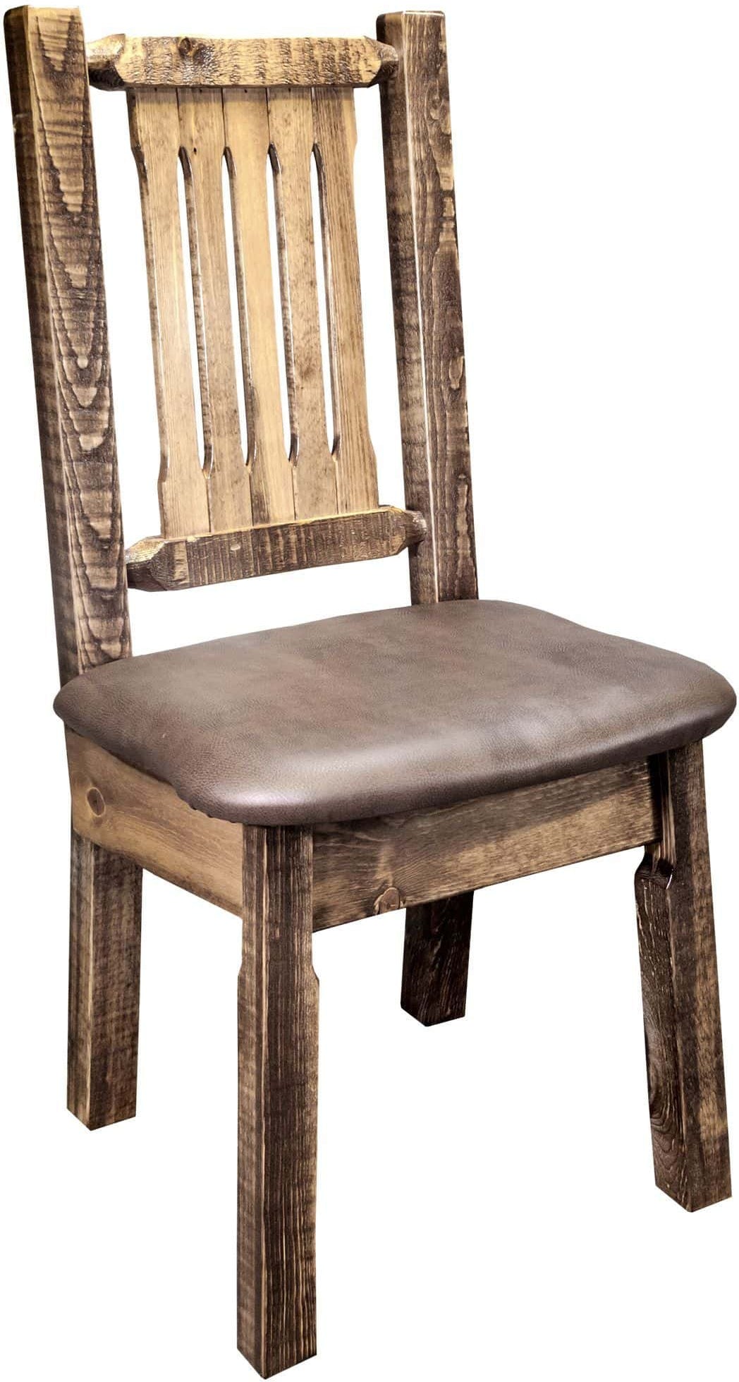 Montana Woodworks Homestead Collection Side Chair with Upholstered Seat-Rustic Furniture Marketplace