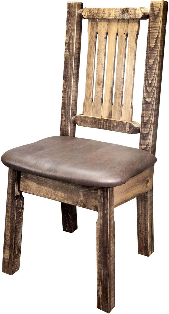 Montana Woodworks Homestead Collection Side Chair with Upholstered Seat-Rustic Furniture Marketplace