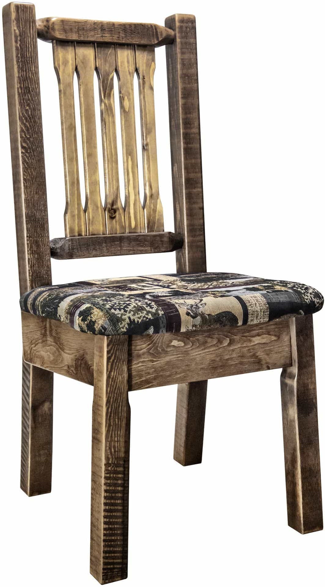 Montana Woodworks Homestead Collection Side Chair with Upholstered Seat-Rustic Furniture Marketplace