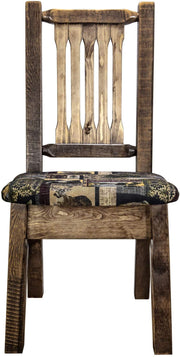 Montana Woodworks Homestead Collection Side Chair with Upholstered Seat-Rustic Furniture Marketplace