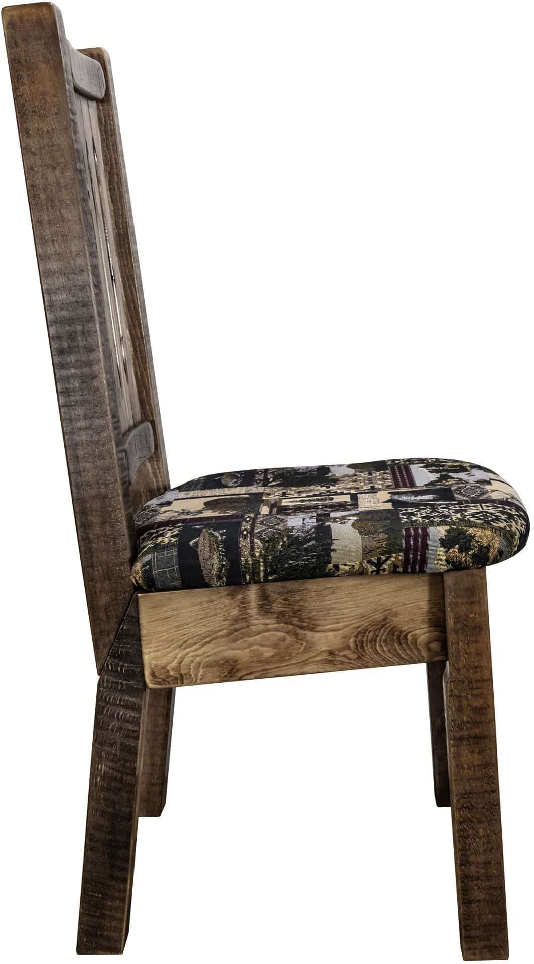 Montana Woodworks Homestead Collection Side Chair with Upholstered Seat-Rustic Furniture Marketplace