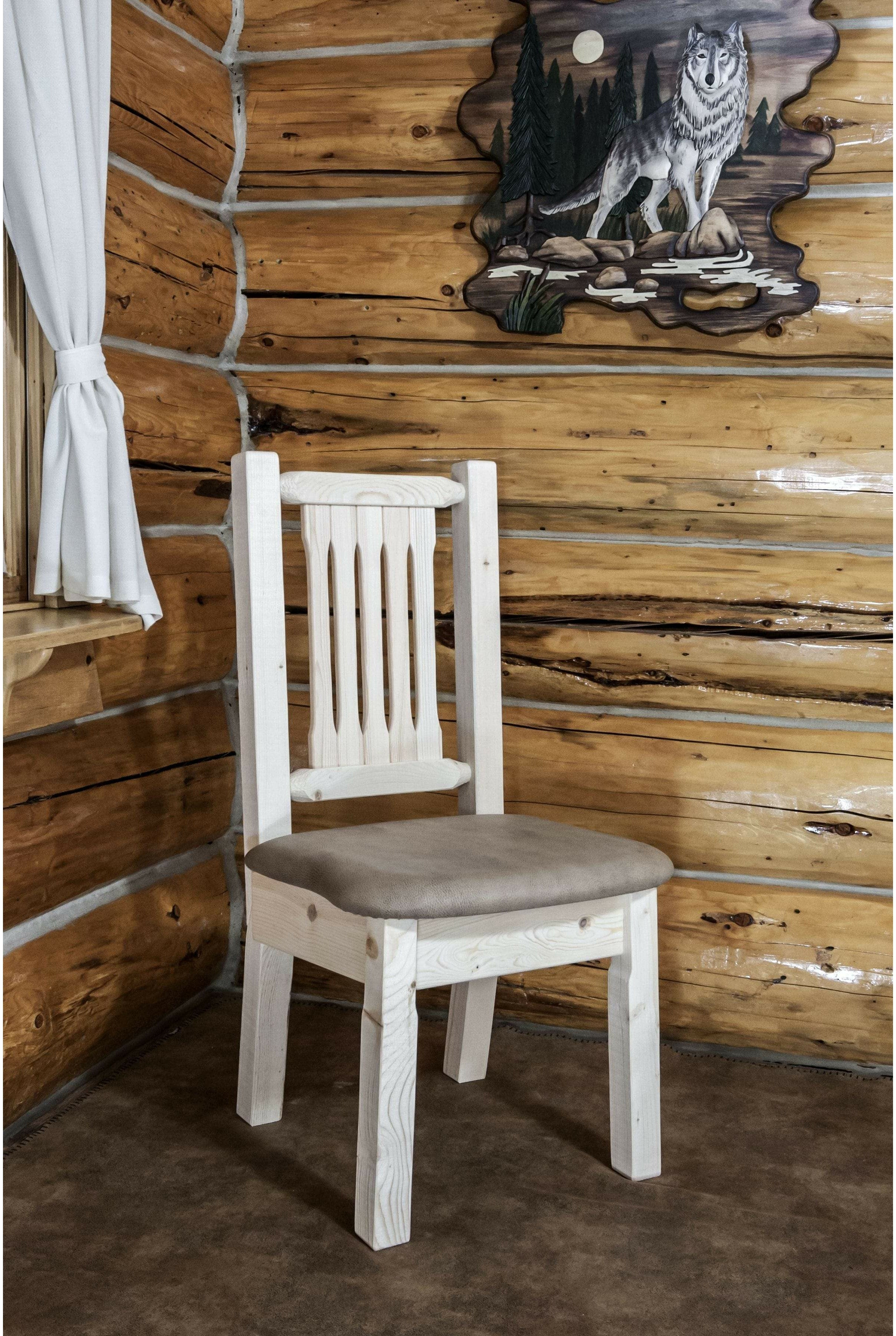 Montana Woodworks Homestead Collection Side Chair with Upholstered Seat-Rustic Furniture Marketplace