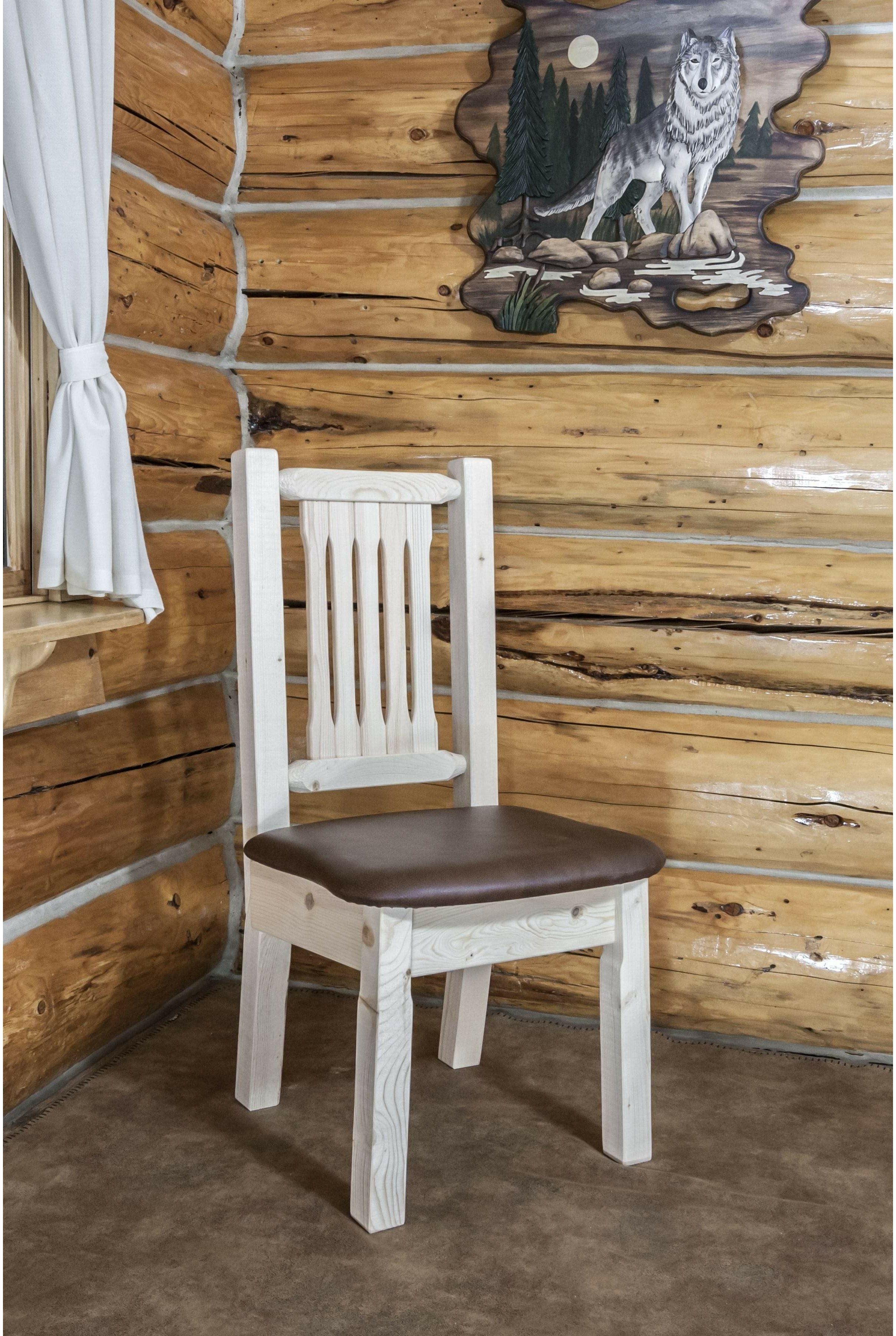 Montana Woodworks Homestead Collection Side Chair with Upholstered Seat-Rustic Furniture Marketplace