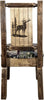 Montana Woodworks Homestead Collection Side Chair Woodland Upholstery with Laser Engraved Design-Rustic Furniture Marketplace