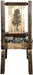 Montana Woodworks Homestead Collection Side Chair Woodland Upholstery with Laser Engraved Design-Rustic Furniture Marketplace