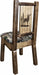 Montana Woodworks Homestead Collection Side Chair Woodland Upholstery with Laser Engraved Design-Rustic Furniture Marketplace