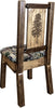Montana Woodworks Homestead Collection Side Chair Woodland Upholstery with Laser Engraved Design-Rustic Furniture Marketplace