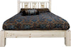 Montana Woodworks Homestead Collection Twin Platform Bed with Laser Engraved Design - Clear Lacquer Finish-Rustic Furniture Marketplace