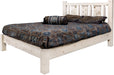 Montana Woodworks Homestead Collection Twin Platform Bed with Laser Engraved Design - Clear Lacquer Finish-Rustic Furniture Marketplace