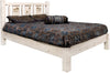 Montana Woodworks Homestead Collection Twin Platform Bed with Laser Engraved Design - Clear Lacquer Finish-Rustic Furniture Marketplace