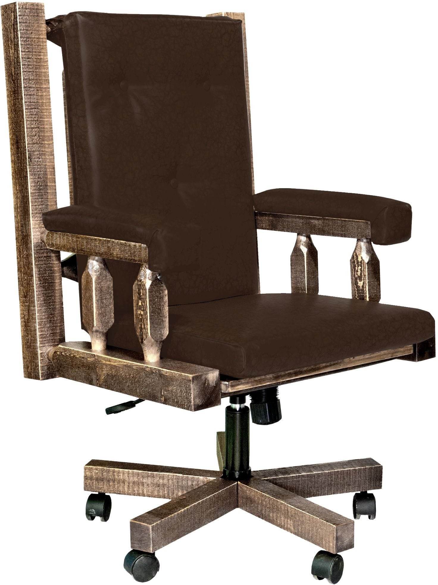 Montana Woodworks Homestead Collection Upholstered Office Chair-Rustic Furniture Marketplace