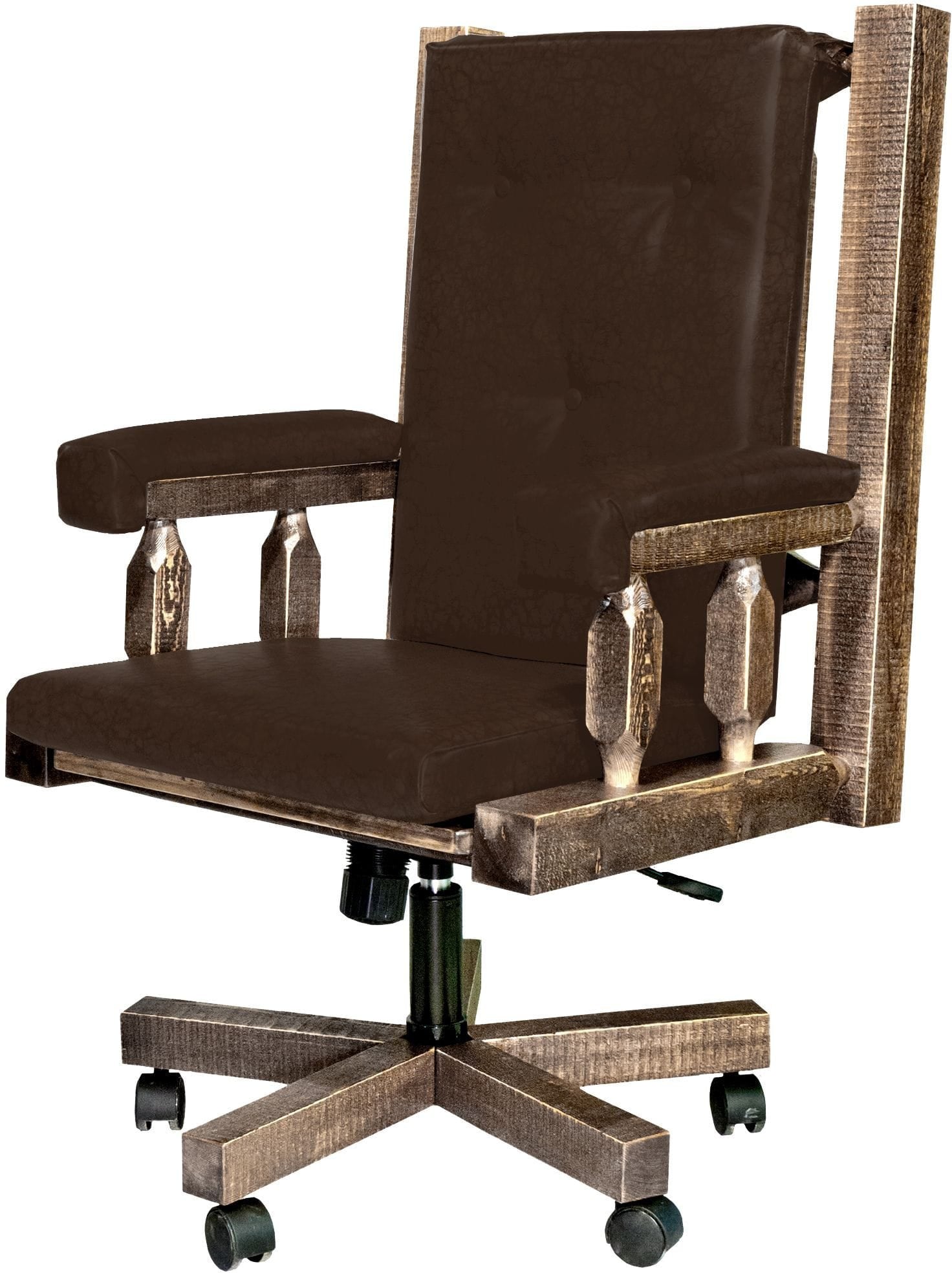 Montana Woodworks Homestead Collection Upholstered Office Chair-Rustic Furniture Marketplace