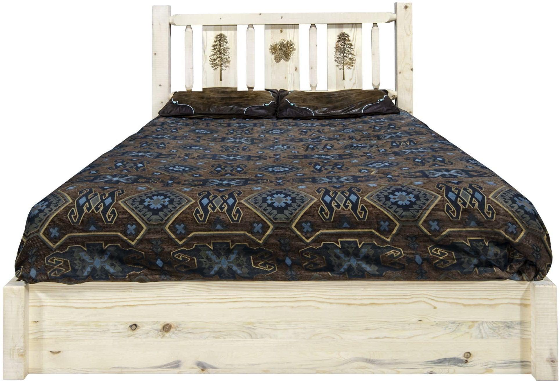 Montana Woodworks Homestead King Storage Platform Bed, Clear Finish-Rustic Furniture Marketplace
