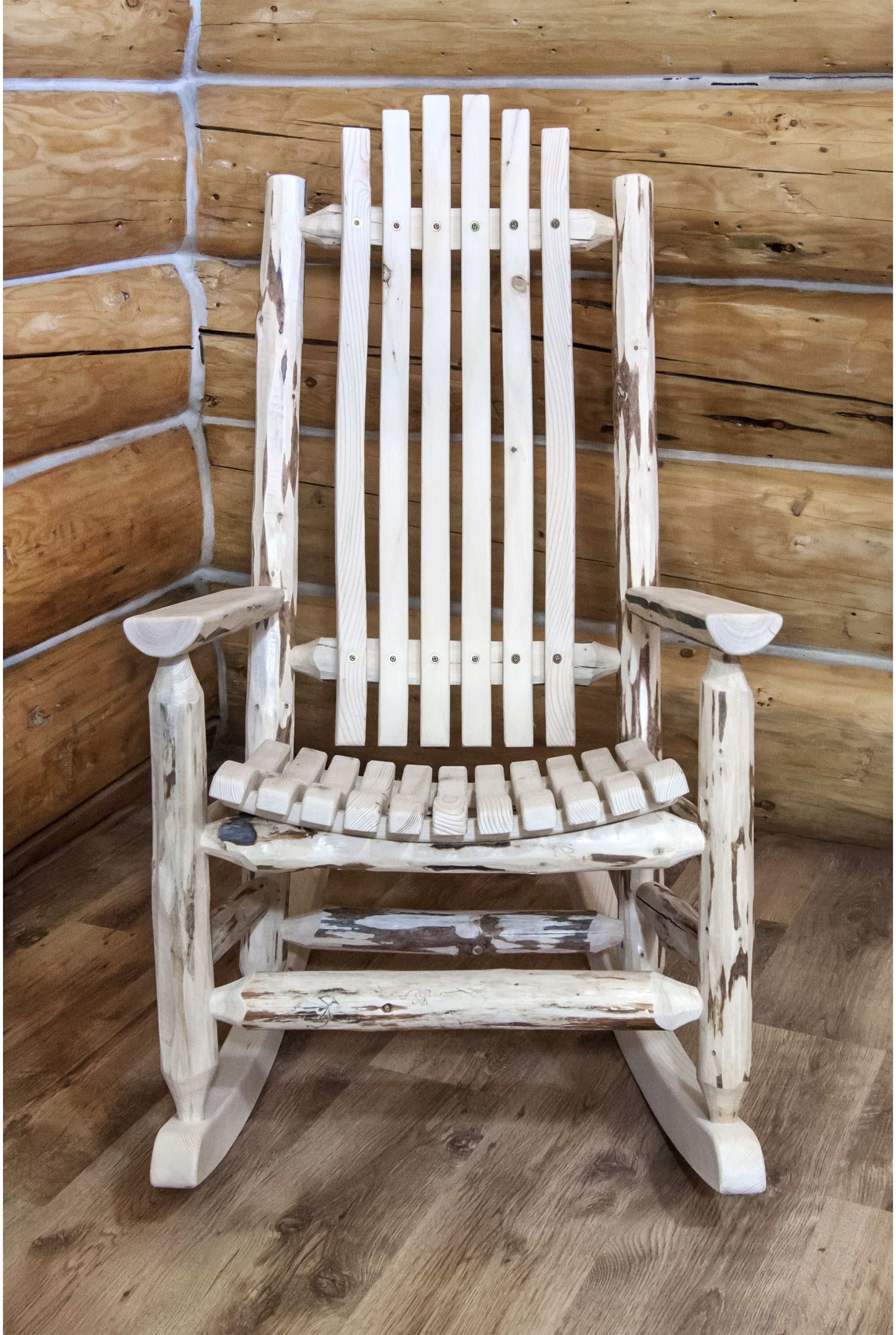 Montana Woodworks Montana Collection Adult Log Rocker (Clear Lacquer Finish)-Rustic Furniture Marketplace