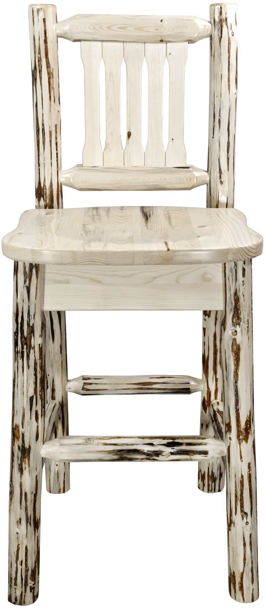 Montana Woodworks Montana Collection Barstool with Back and Ergonomic Wooden Seat-Rustic Furniture Marketplace