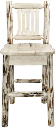 Montana Woodworks Montana Collection Barstool with Back and Ergonomic Wooden Seat-Rustic Furniture Marketplace