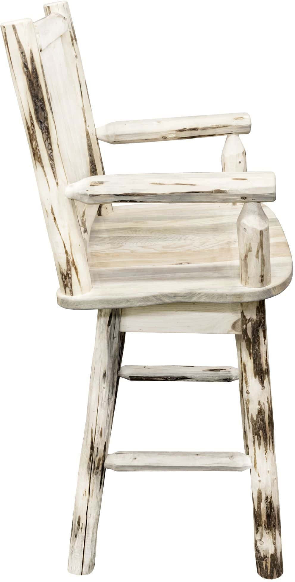 Montana Woodworks Montana Collection Barstool with Back and Ergonomic Wooden Seat-Rustic Furniture Marketplace