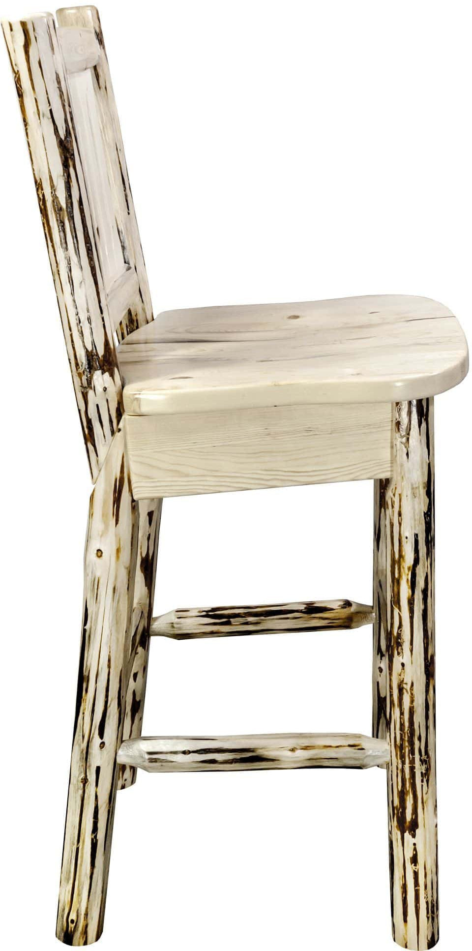 Montana Woodworks Montana Collection Barstool with Back and Ergonomic Wooden Seat-Rustic Furniture Marketplace