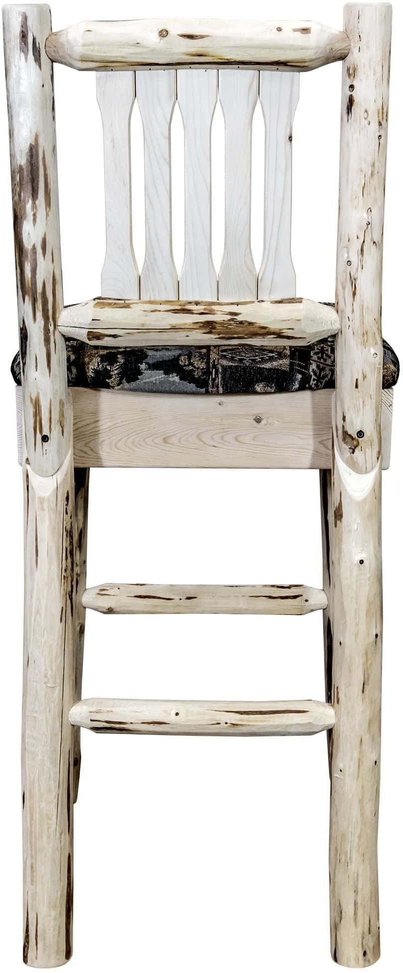 Montana Woodworks Montana Collection Barstool with Back and Upholstered Seat-Rustic Furniture Marketplace