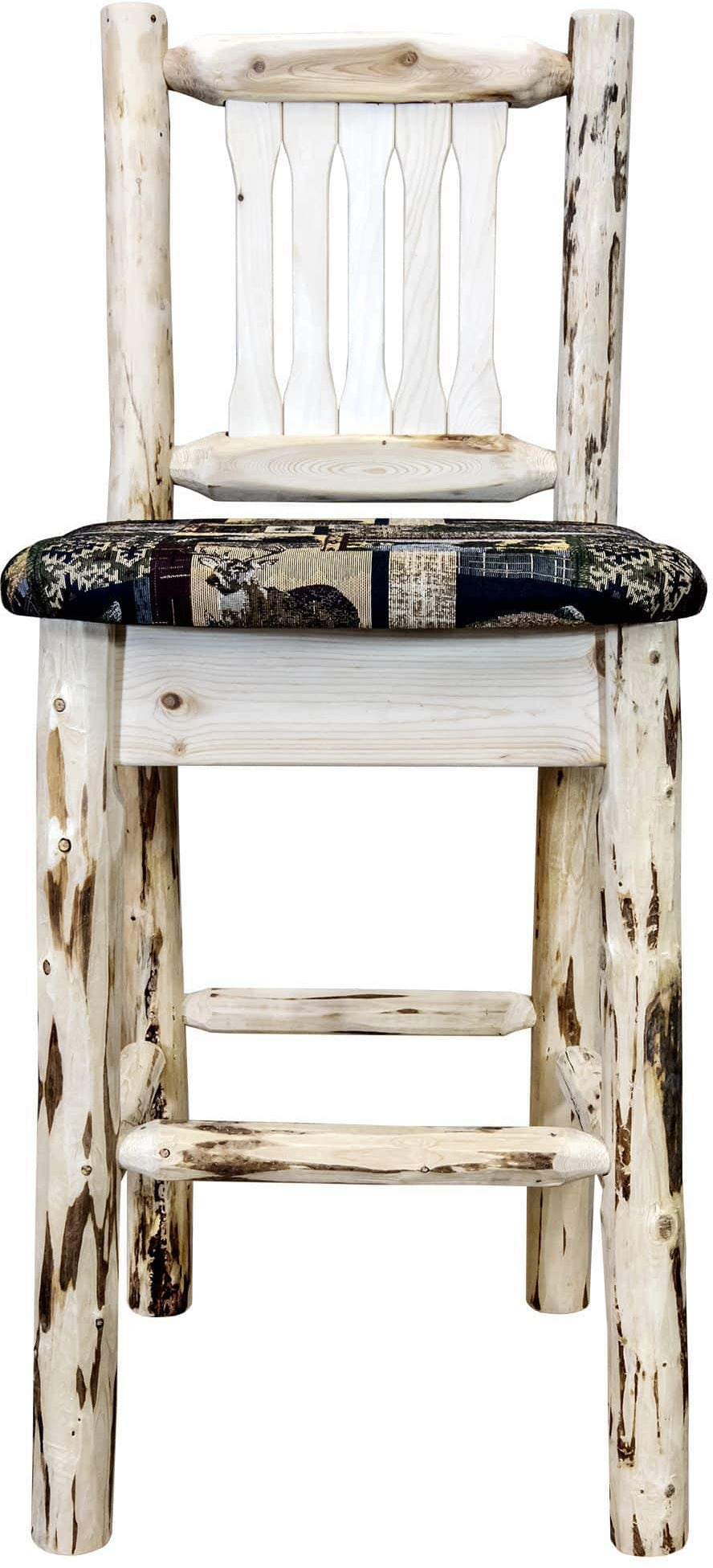 Montana Woodworks Montana Collection Barstool with Back and Upholstered Seat-Rustic Furniture Marketplace