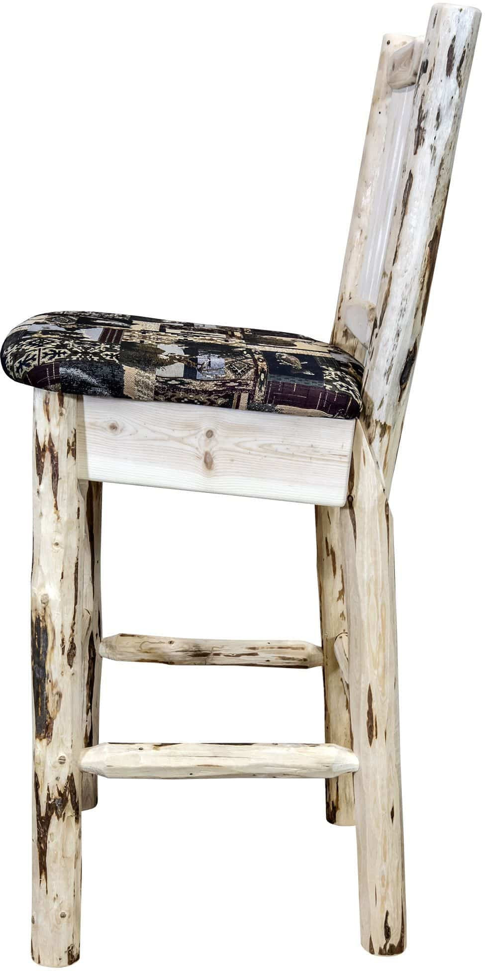 Montana Woodworks Montana Collection Barstool with Back and Upholstered Seat-Rustic Furniture Marketplace