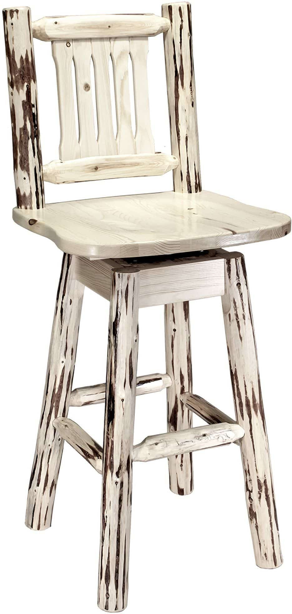 Montana Woodworks Montana Collection Barstool with Back & Swivel-Rustic Furniture Marketplace