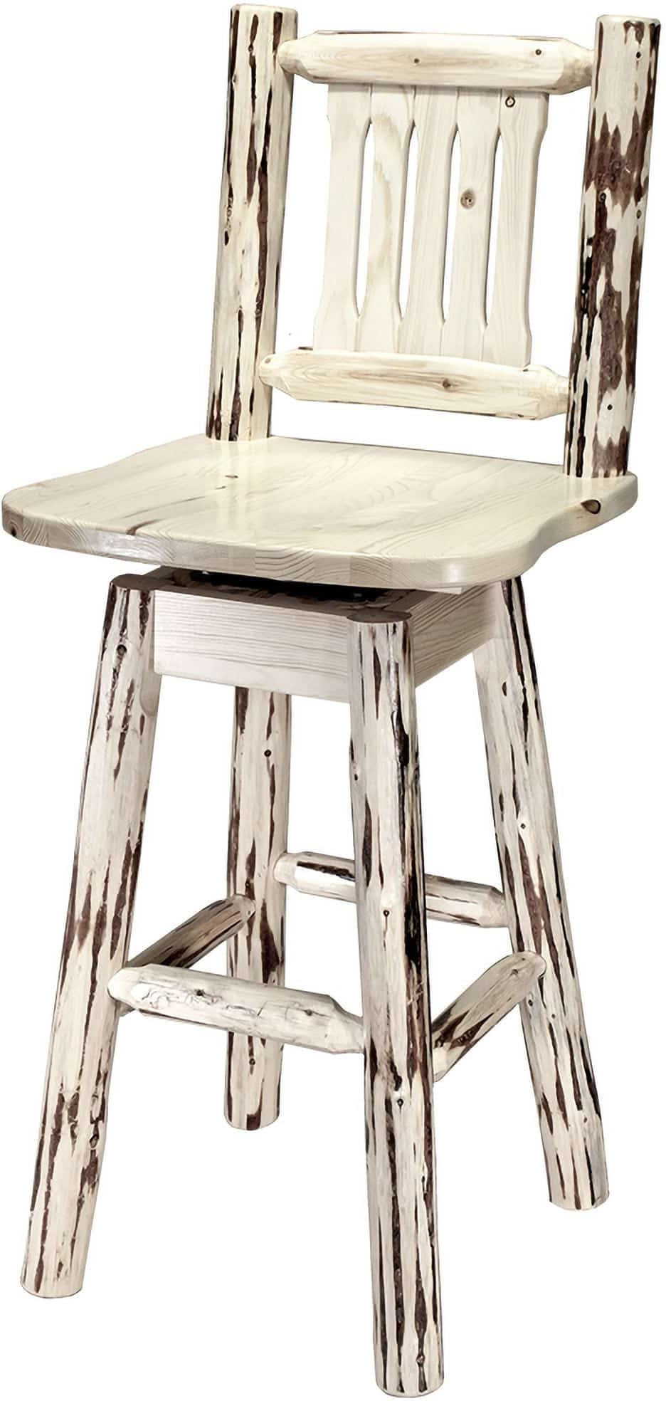 Montana Woodworks Montana Collection Barstool with Back & Swivel-Rustic Furniture Marketplace