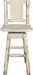 Montana Woodworks Montana Collection Barstool with Back & Swivel and Laser Engraved Design - Clear Lacquer Finish-Rustic Furniture Marketplace