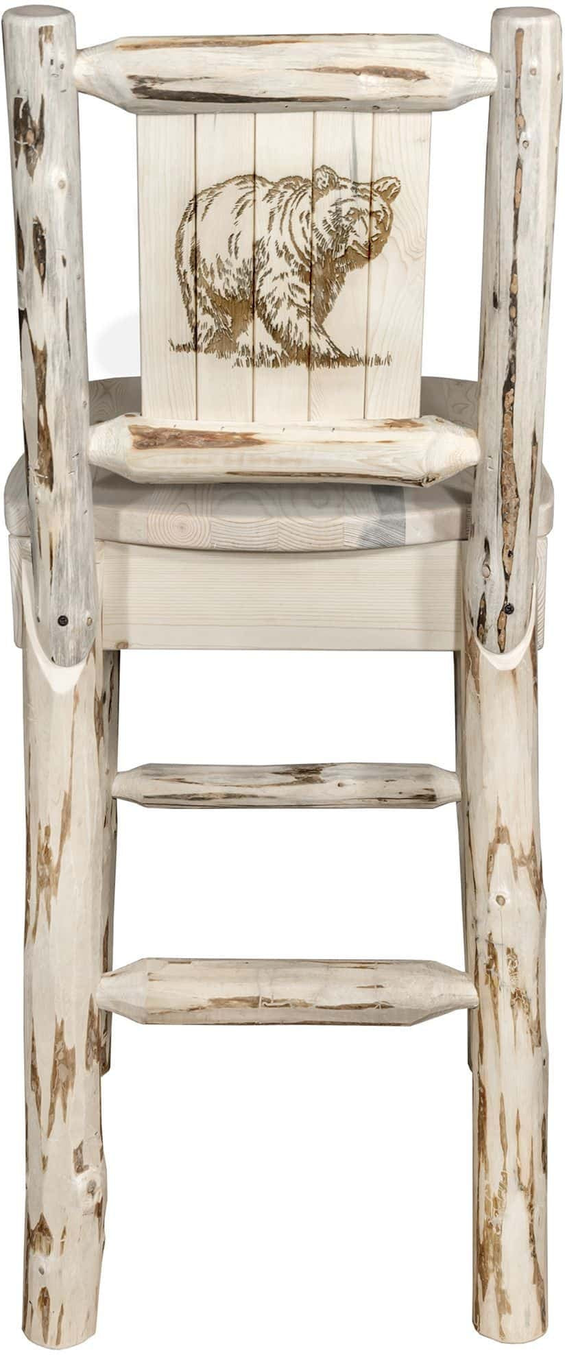 Montana Woodworks Montana Collection Barstool with Laser Engraved Design - Clear Lacquer Finish-Rustic Furniture Marketplace