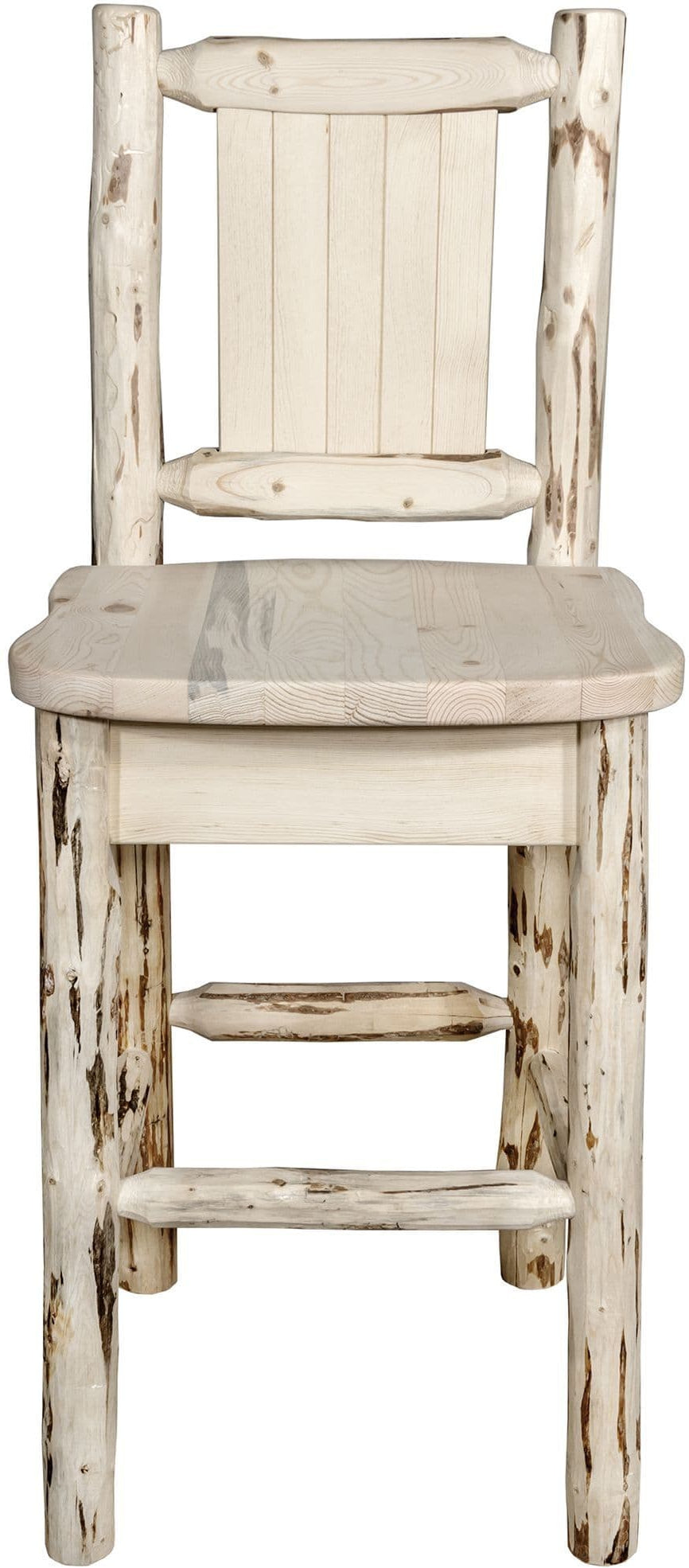 Montana Woodworks Montana Collection Barstool with Laser Engraved Design - Clear Lacquer Finish-Rustic Furniture Marketplace