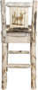 Montana Woodworks Montana Collection Barstool with Laser Engraved Design - Clear Lacquer Finish-Rustic Furniture Marketplace