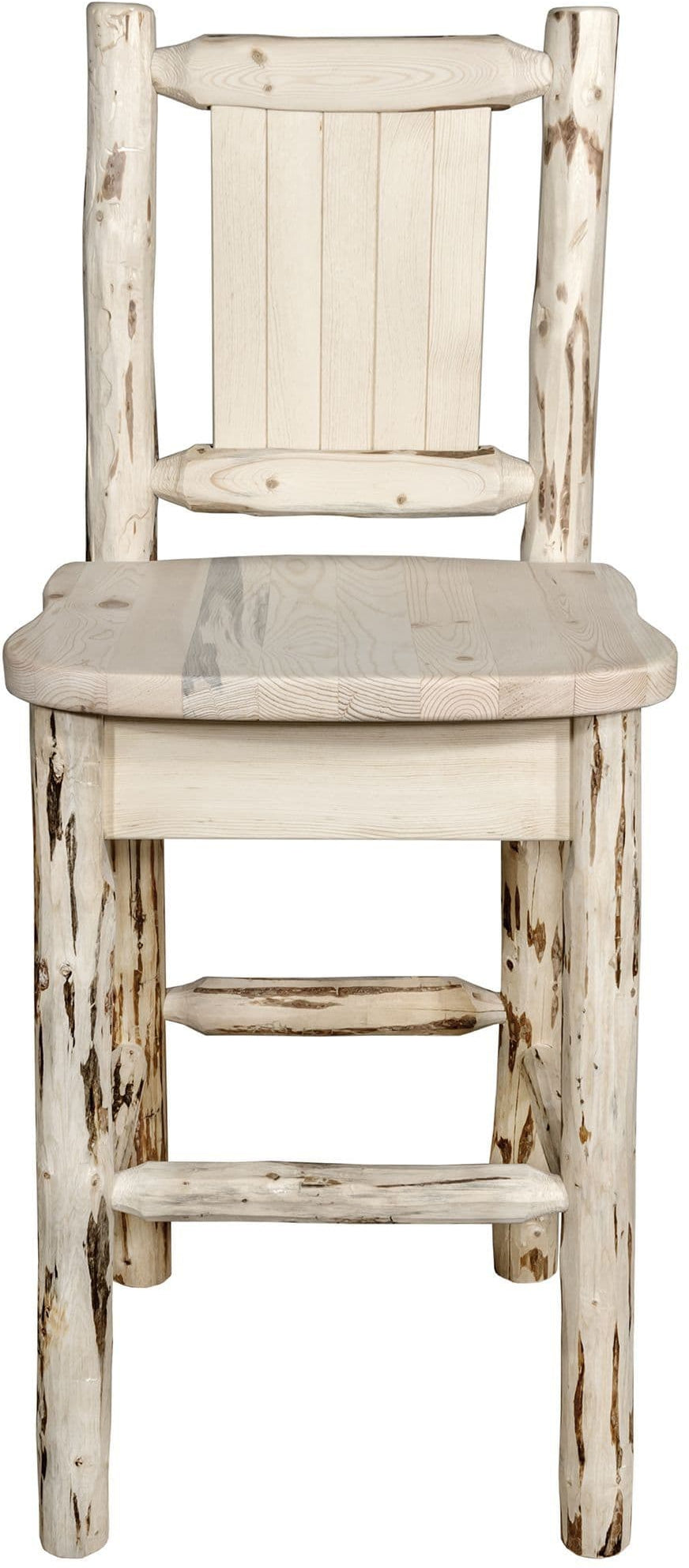 Montana Woodworks Montana Collection Barstool with Laser Engraved Design - Clear Lacquer Finish-Rustic Furniture Marketplace