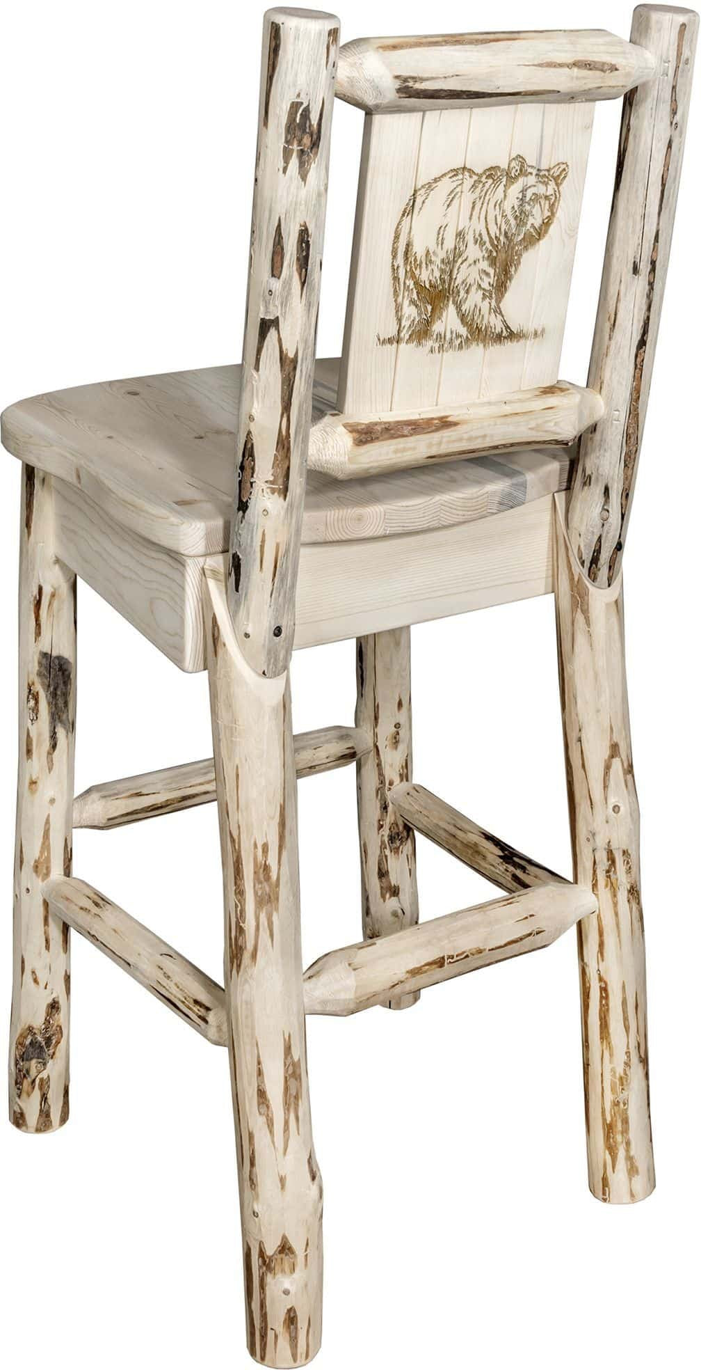 Montana Woodworks Montana Collection Barstool with Laser Engraved Moose Design - Ready to Finish-Rustic Furniture Marketplace