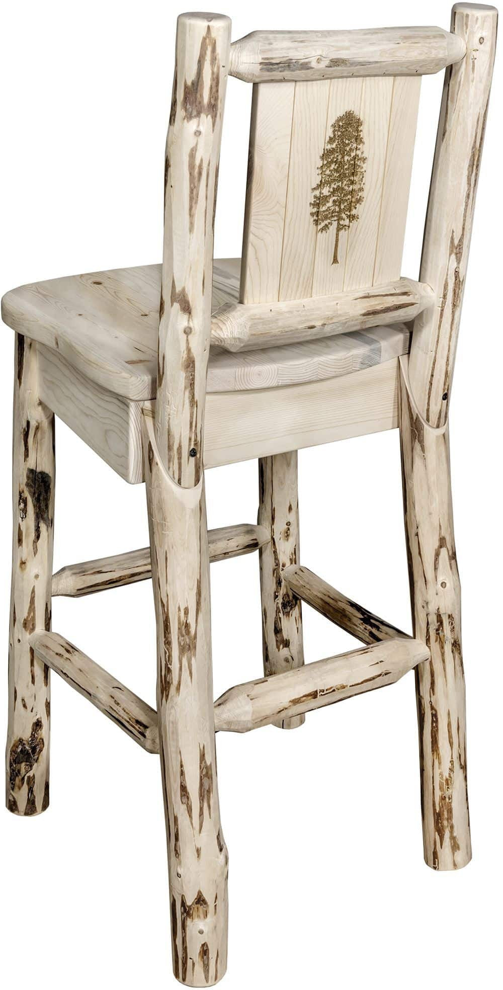 Montana Woodworks Montana Collection Barstool with Laser Engraved Moose Design - Ready to Finish-Rustic Furniture Marketplace