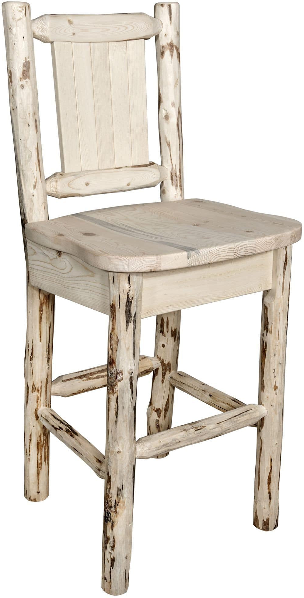 Montana Woodworks Montana Collection Barstool with Laser Engraved Moose Design - Ready to Finish-Rustic Furniture Marketplace