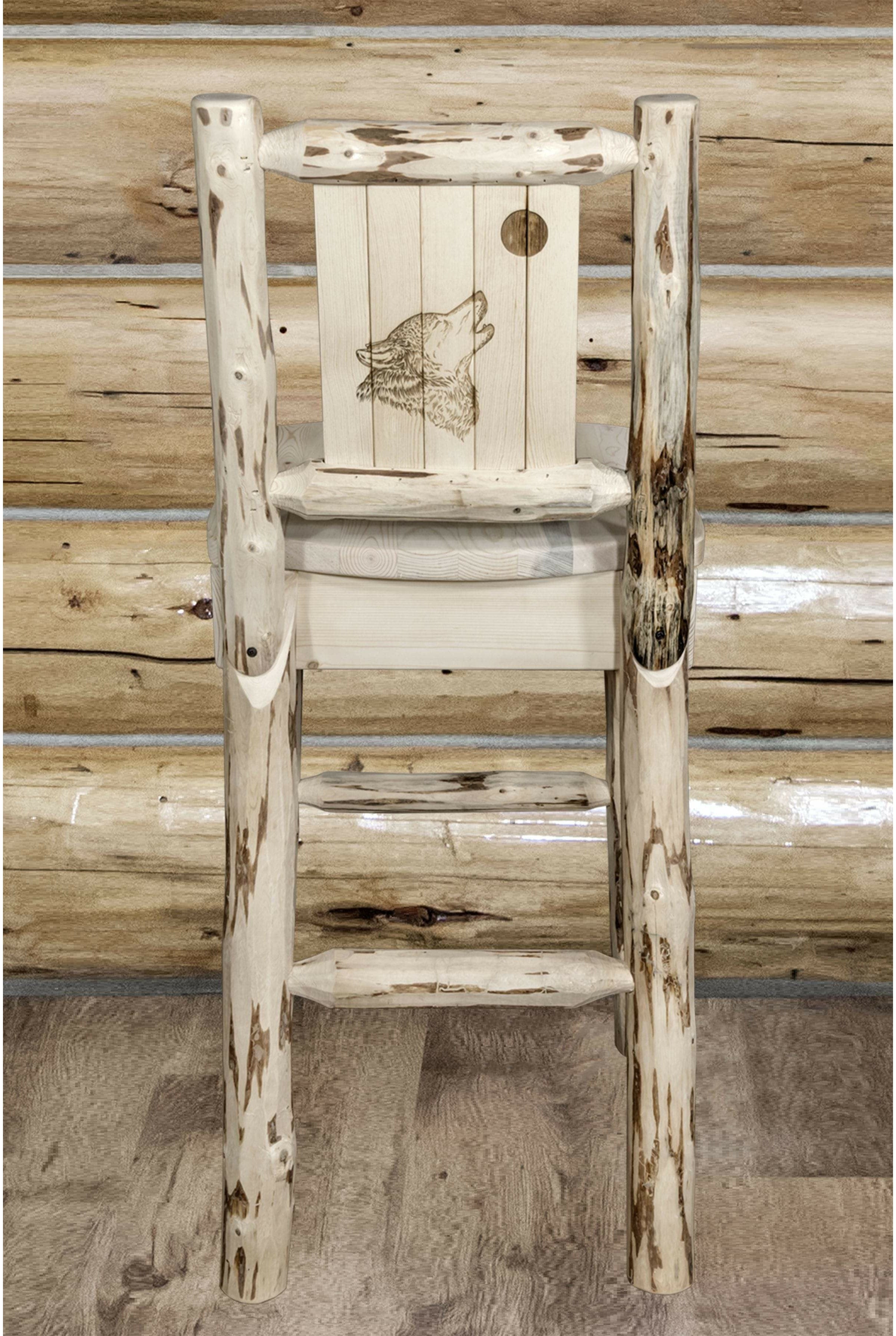 Montana Woodworks Montana Collection Barstool with Laser Engraved Moose Design - Ready to Finish-Rustic Furniture Marketplace