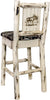 Montana Woodworks Montana Collection Barstool Woodland Upholstery with Laser Engraved Design - Ready to Finish-Rustic Furniture Marketplace