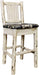 Montana Woodworks Montana Collection Barstool Woodland Upholstery with Laser Engraved Design - Clear Lacquer Finish-Rustic Furniture Marketplace