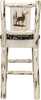 Montana Woodworks Montana Collection Barstool Woodland Upholstery with Laser Engraved Design - Ready to Finish-Rustic Furniture Marketplace