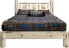 Montana Woodworks Montana Collection California King Platform Bed with Laser Engraved Design - Clear Lacquer Finish-Rustic Furniture Marketplace