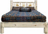Montana Woodworks Montana Collection California King Platform Bed with Laser Engraved Design - Clear Lacquer Finish-Rustic Furniture Marketplace